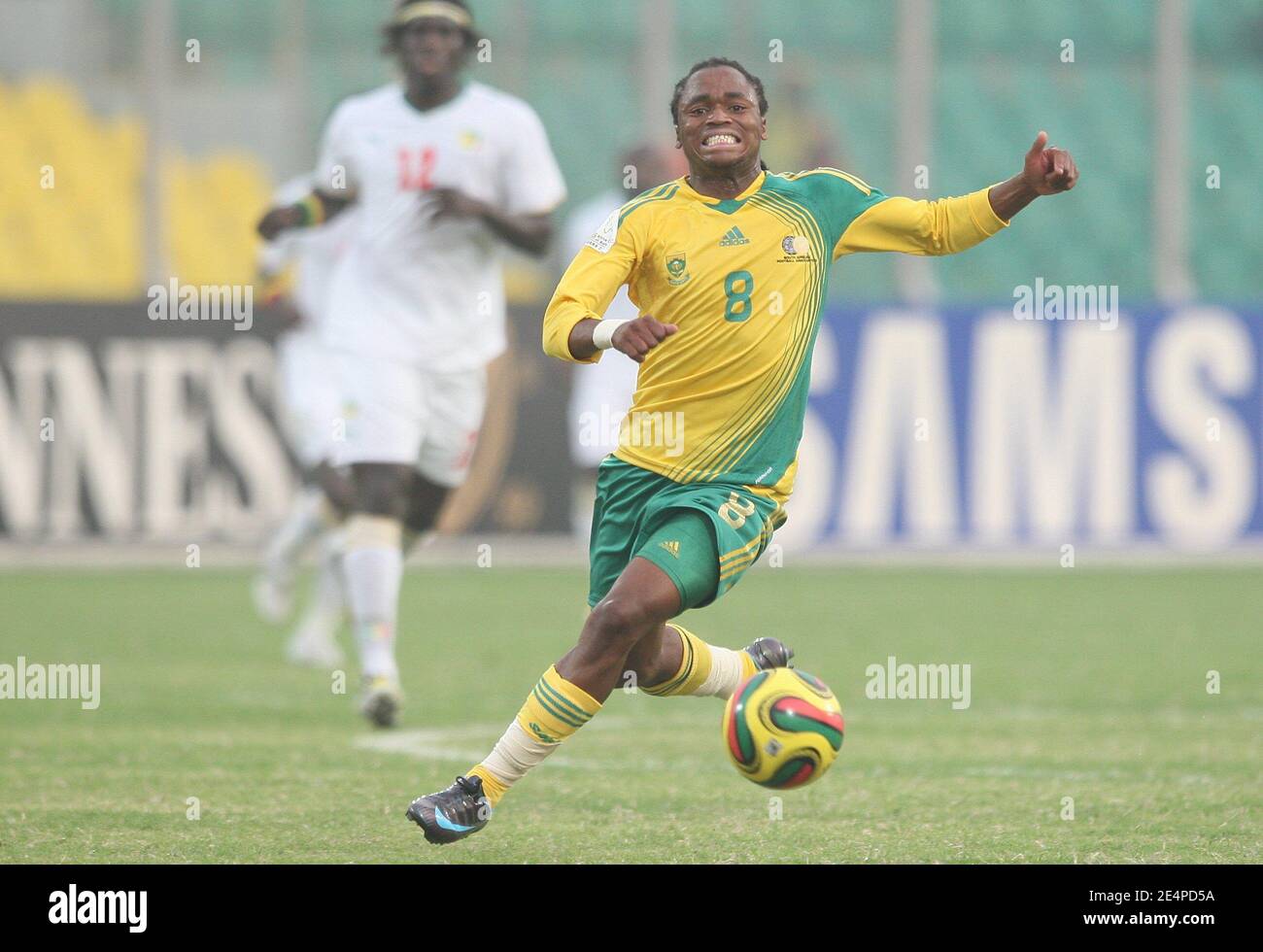 South Africa's Siphwe Tshabalala during the African Cup of Nations soccer match, Senegal vs South Africa in Kumasi, Ghana on January 31, 2008. The match ended in a 1-1 draw. Senegal failed to qualify for the next round of the competition. Photo by Steeve McMay/Cameleon/ABACAPRESS.COM Stock Photo