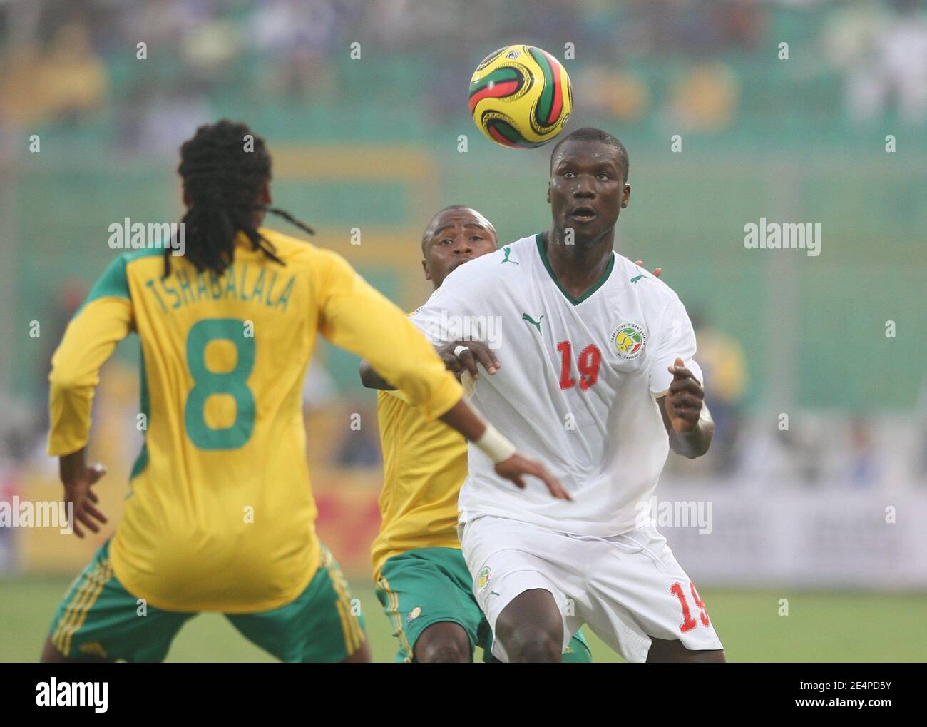 Senegal's Bouba Diop Pape during the African Cup of Nations soccer match, Senegal vs South Africa in Kumasi, Ghana on January 31, 2008. The match ended in a 1-1 draw. Senegal failed to qualify for the next round of the competition. Photo by Steeve McMay/Cameleon/ABACAPRESS.COM Stock Photo
