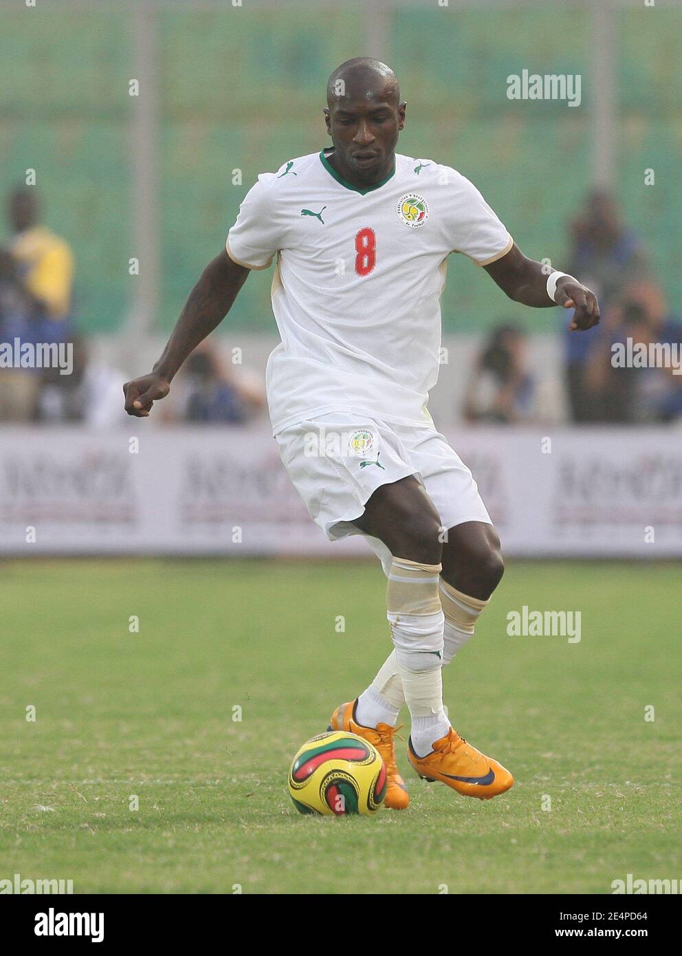 Senegal's Mamadou H. Niang during the African Cup of Nations soccer match, Senegal vs South Africa in Kumasi, Ghana on January 31, 2008. The match ended in a 1-1 draw. Senegal failed to qualify for the next round of the competition. Photo by Steeve McMay/Cameleon/ABACAPRESS.COM Stock Photo