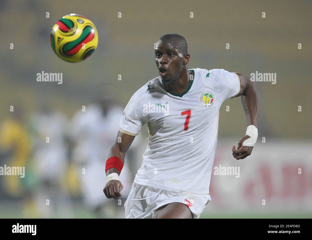 Senegal's Henri Camara during the African Cup of Nations soccer match, Senegal vs South Africa in Kumasi, Ghana on January 31, 2008. The match ended in a 1-1 draw. Senegal failed to qualify for the next round of the competition. Photo by Steeve McMay/Cameleon/ABACAPRESS.COM Stock Photo