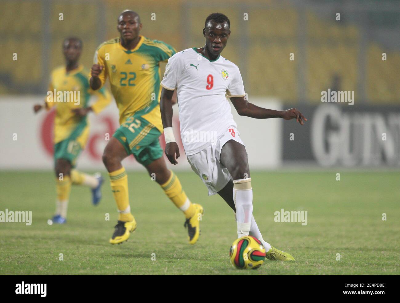 Senegal's Babacar MBaye Gueye during the African Cup of Nations soccer match, Senegal vs South Africa in Kumasi, Ghana on January 31, 2008. The match ended in a 1-1 draw. Senegal failed to qualify for the next round of the competition. Photo by Steeve McMay/Cameleon/ABACAPRESS.COM Stock Photo