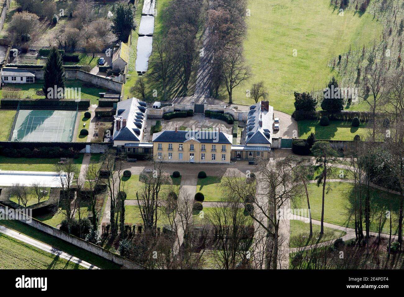 Aerial views of La Lanterne Residence, taken the day of the wedding of  President Nicolas Sarkozy and Carla Bruni, on February 2, 2008. Photo by  Thierry Orban/ABACAPRESS.COM Stock Photo - Alamy