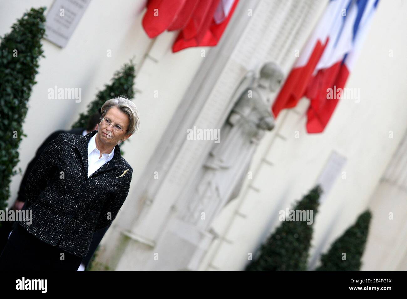 Michele Alliot-Marie attends a ceremony Place Beauvau, in memory of Prefect Claude Erignac, who was killed in Corsica in 1998. Paris, France, on February 6, 2008. Photo by Mousse-Taamallah/ABACAPRESS.COM Stock Photo