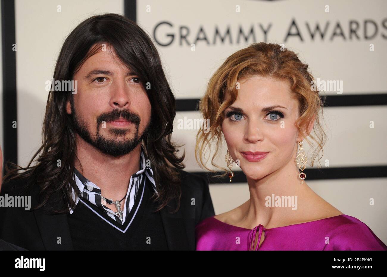 Dave Grohl and his wife Jordyn Blum attends the 50th Annual Grammy Awards, held at the Staples Center in Los Angeles, CA, USA on February 10, 2008. Photo by Lionel Hahn/ABACAPRESS.COM Stock Photo