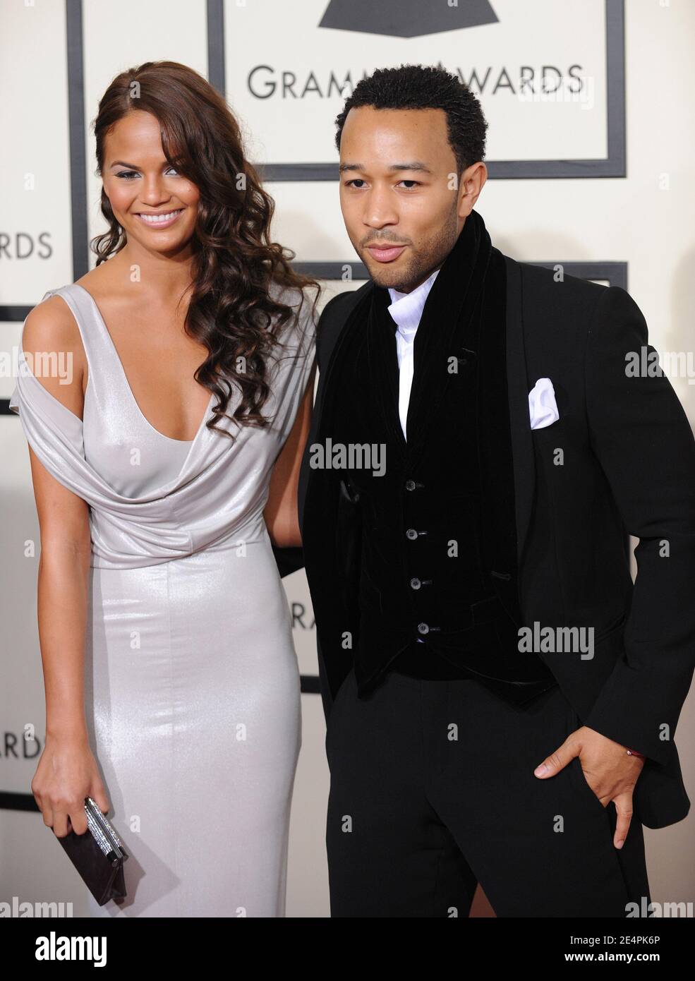 John Legend and his girlfriend, model Christine Teigen attend the 50th