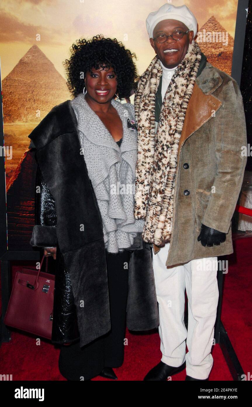 Actor Samuel L. Jackson and wife attend the premiere of 'Jumper' at the Ziegfeld Theater in New York City, NY, USA on February 11, 2008. Photo by Gregorio Binuya/ABACAPRESS.COM Stock Photo