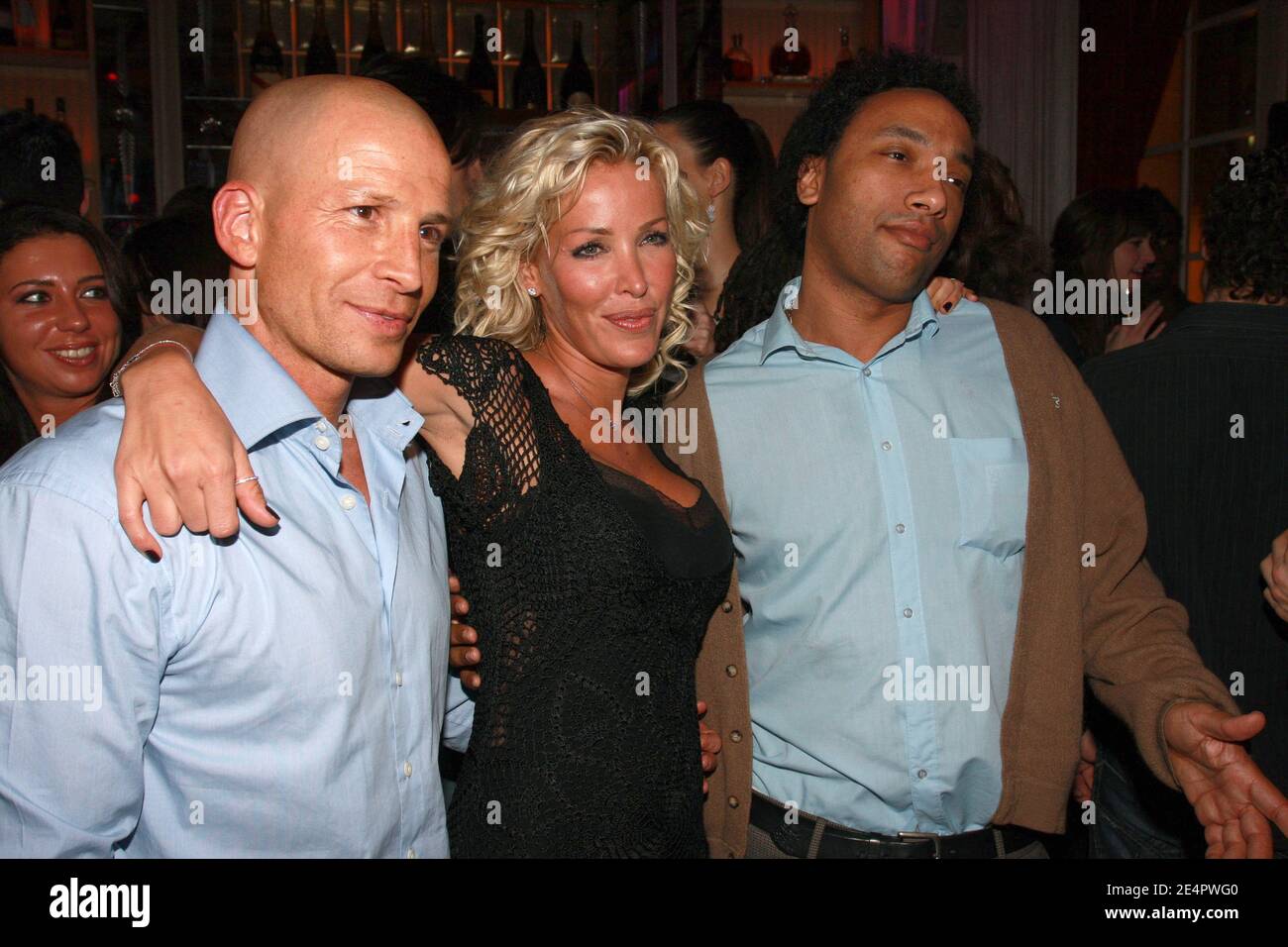 French kick boxing champion Dida Diafat with French singer Doc Gyneco  attend Ophelie Winter's birthday party at the restaurant 'Pershing Hall' in  Paris, France on February 20, 2008. Photo by Benoit Pinguet/ABACAPRESS.COM