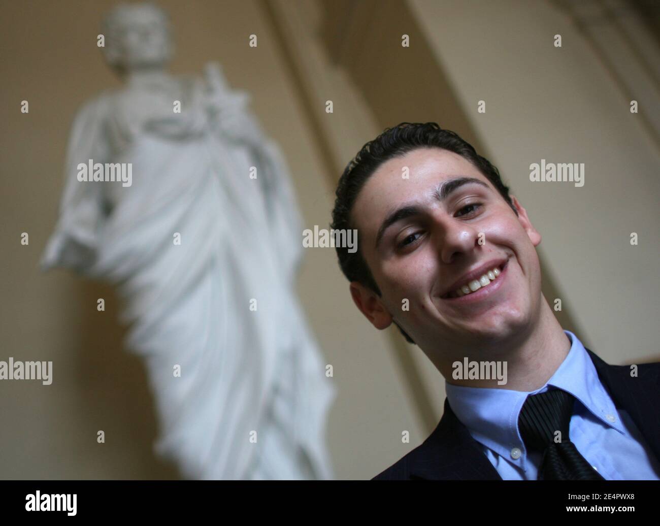 France's youngest mayoral candidate Maxime Verner, 18, poses in Bron, Lyon suburb, on February 21, 2008. Photos by Vincent Dargent/ABACAPRESS.COM Stock Photo