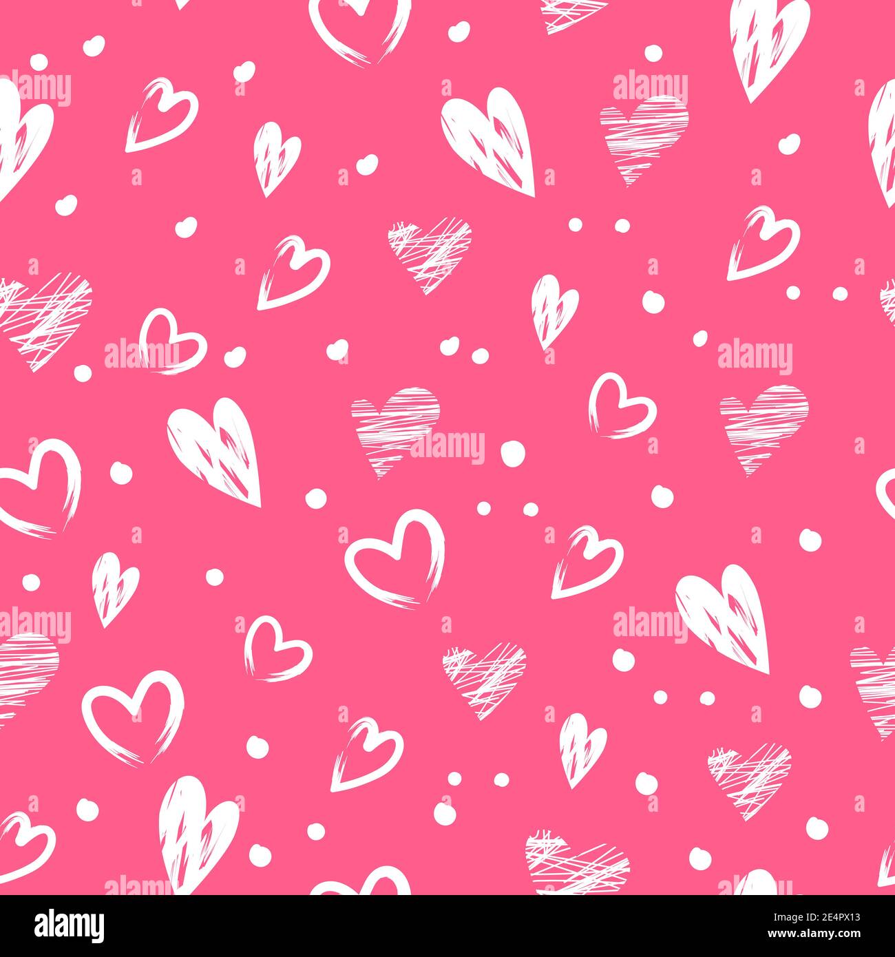 Seamless pattern with white hearts for valentine's day Stock Vector