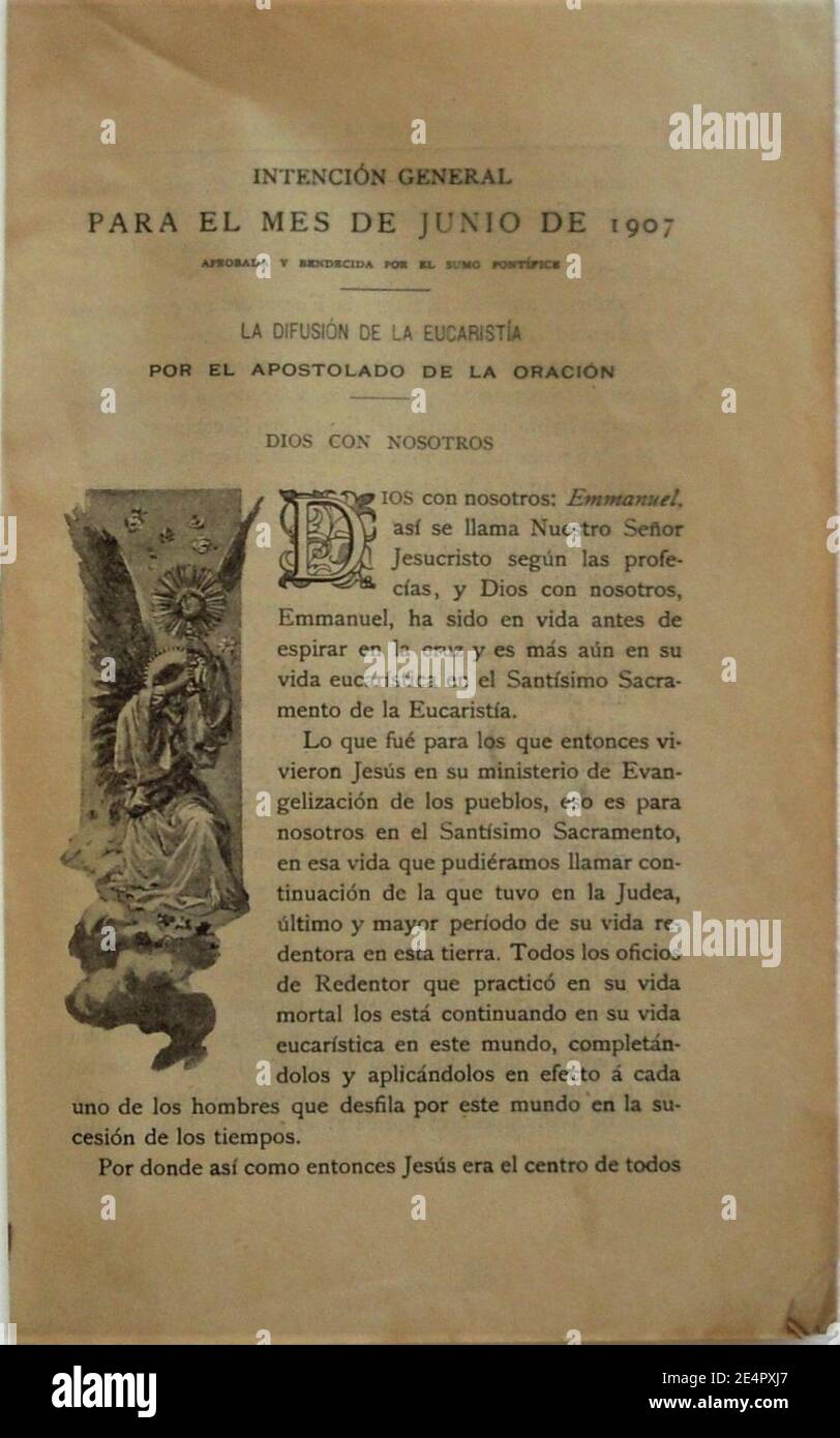 Mensajero Corazón de Jesús, Jun 1907, 13 x 20 cm, por Mariano Pedrero. Stock Photo