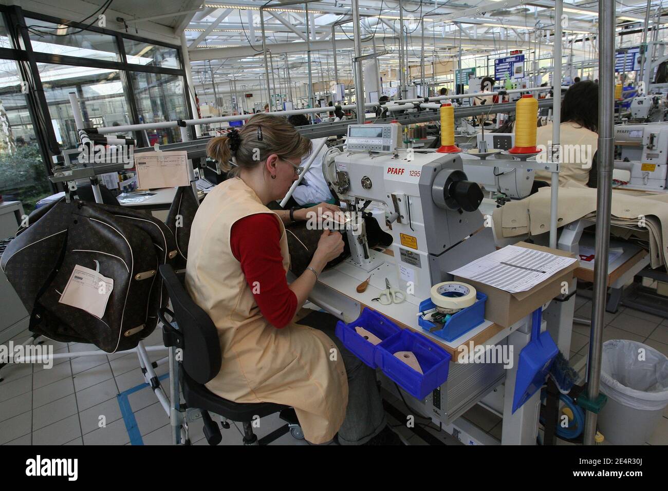 Illustration of the manufacture of Louis Vuitton in Saint-Pourcain-sur-Sioule,  France on February 26, 2008. Photo by Mousse/ABACAPRESS.COM Stock Photo -  Alamy