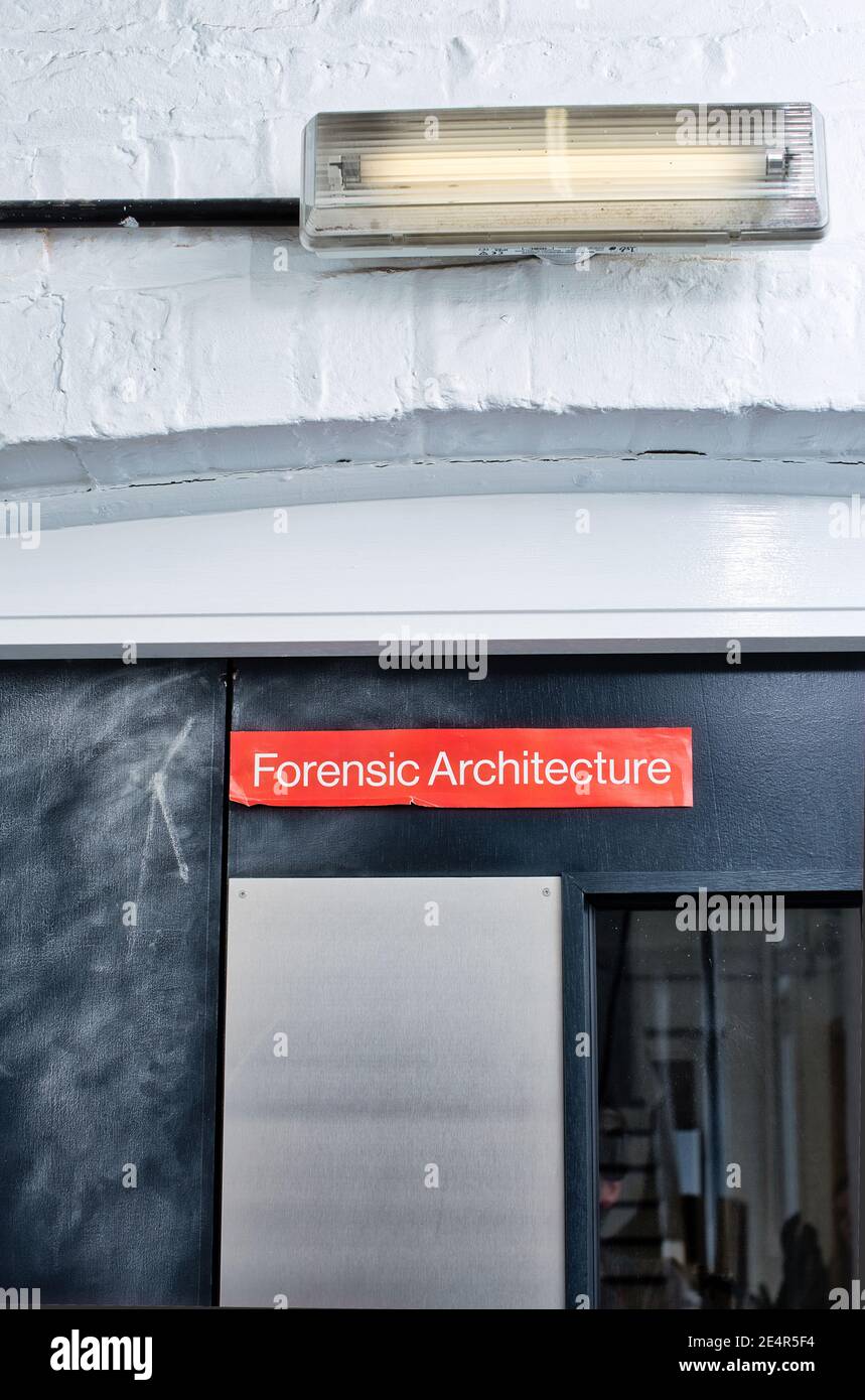 GREAT BRITAIN / England / London /Forensic Architecture/ Forensic Architecture is a multidisciplinary research group based at Goldsmiths, University. Stock Photo