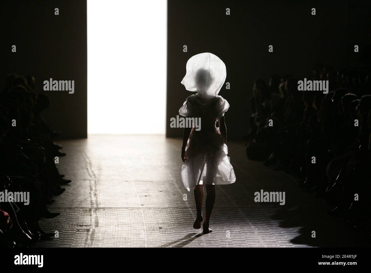 A model displays a creation by Japanese designer Dai Fujiwara for Issey Miyake during the Fall-Winter 2008-2009 Ready-to-Wear collection show in Paris, France on February 28, 2008. Photo by Java/ABACAPRESS.COM Stock Photo