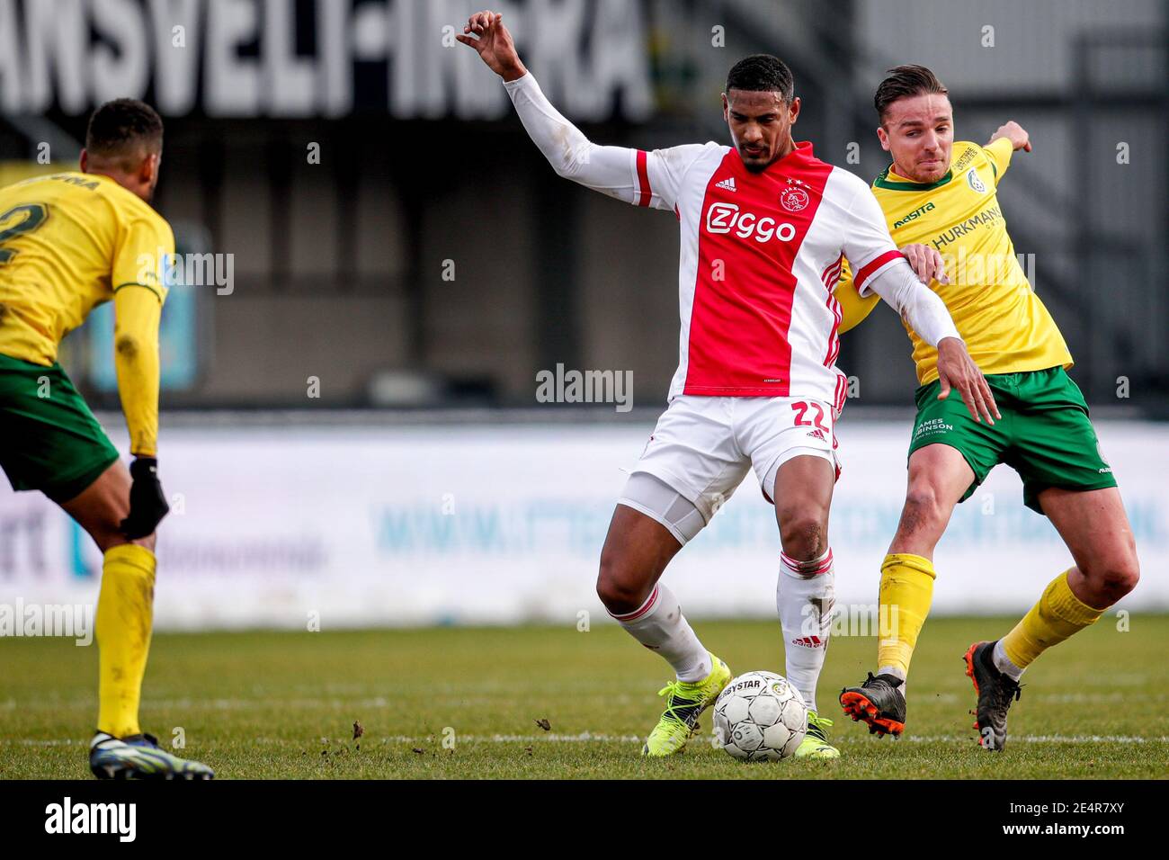 Sittard Netherlands January 24 Sebastian Haller Of Ajax Ben Rienstra Of Fortuna Sittard During The Dutch Eredivisie Match Between Fortuna Sittard Stock Photo Alamy