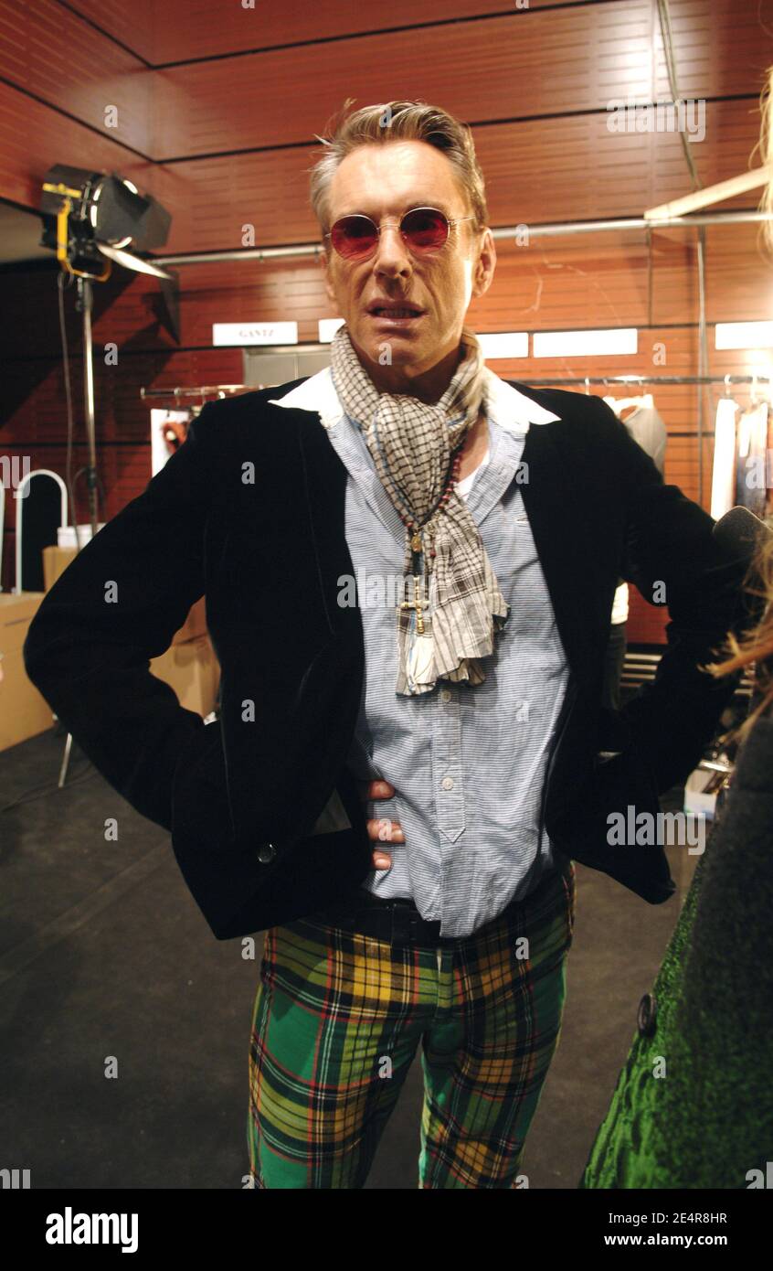 German designer Wolfgang Joop pictured backstage during the Wunderkind