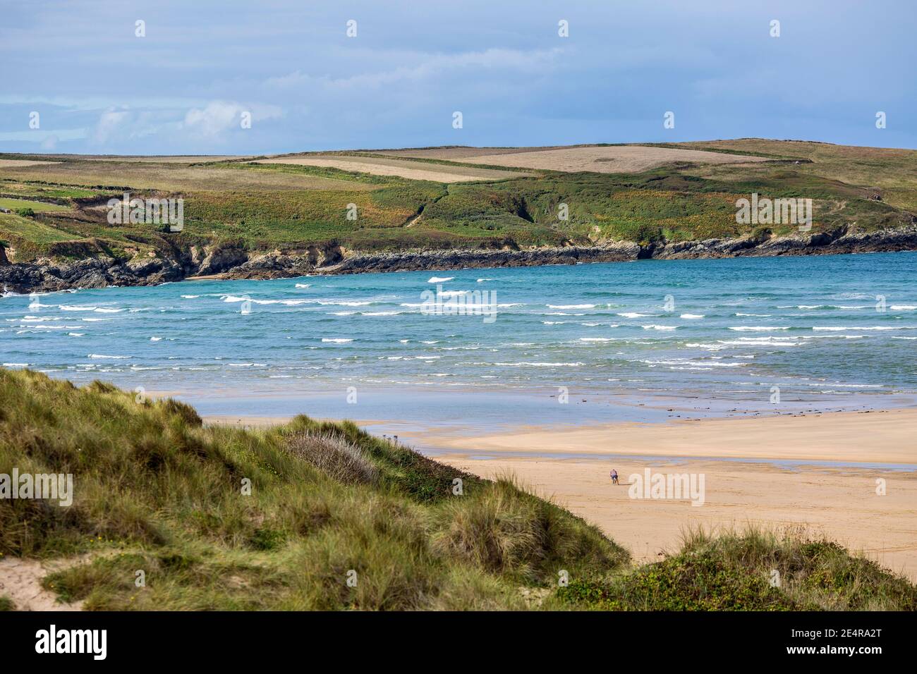 GREAT BRITAIN / England / Cornwall /National Trust Crantock Beach and grassy dunes in Cornwall . Stock Photo