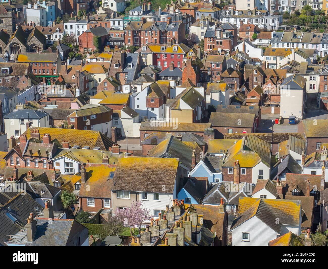 Hastings Roofs Old Town Stock Photo Alamy