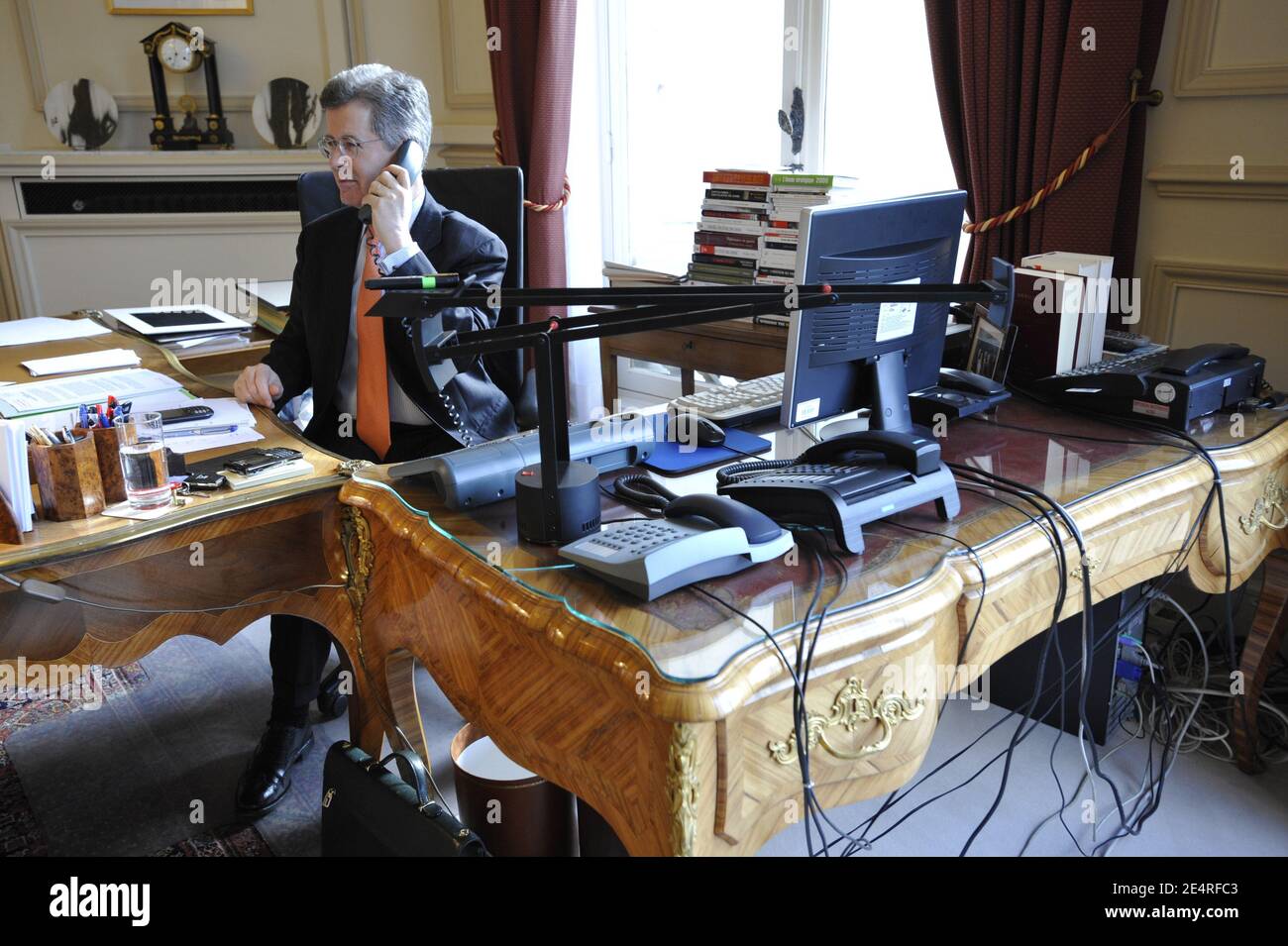 French President's diplomatic advisor and sherpa Jean David Levitte in his office at Elysee Palace, Paris, France on January 22, 2008. Photo by Elodie Gregoire/ABACAPRESS.COM Stock Photo