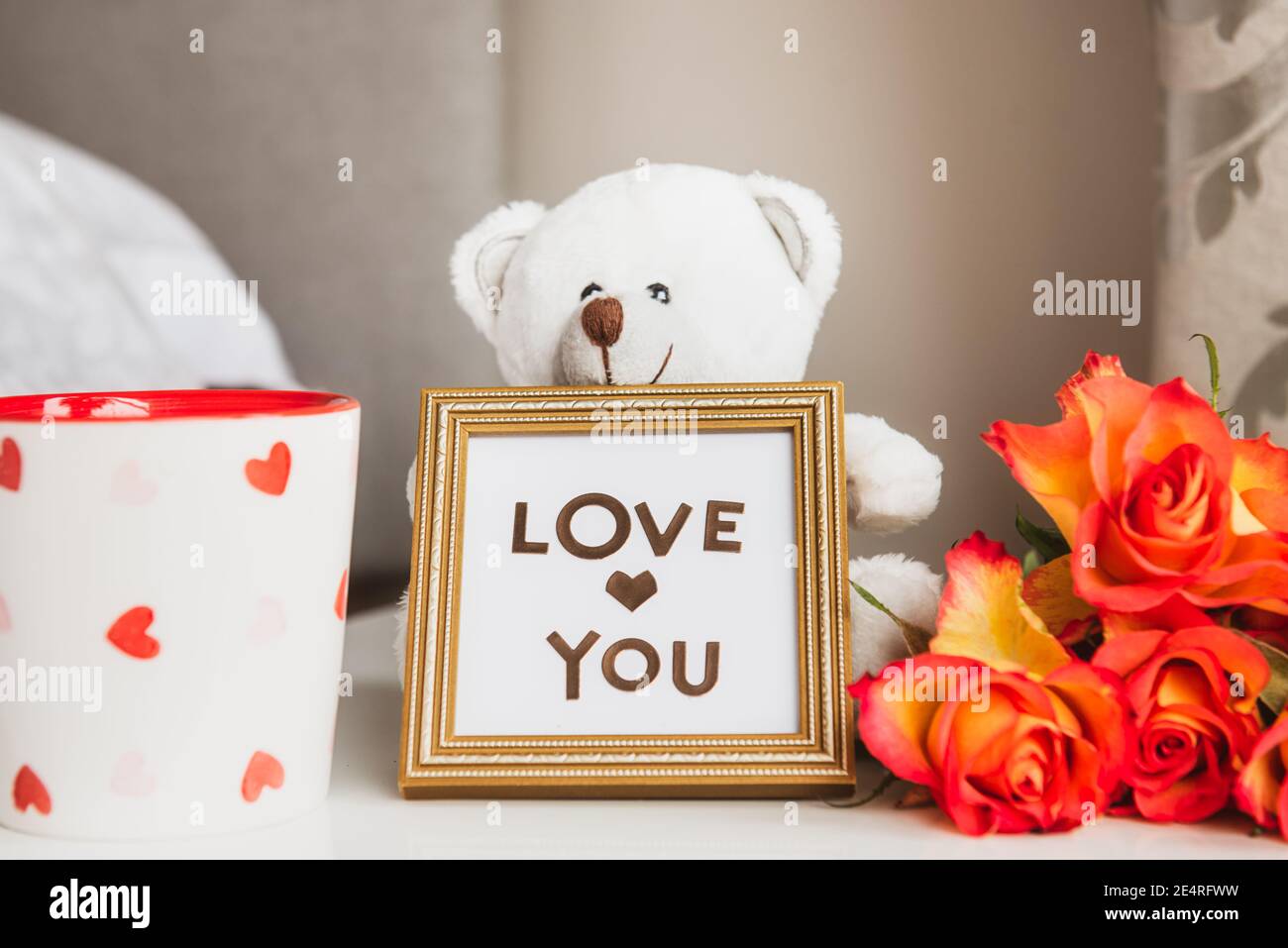 Teddy Bear in 'I Love You' Coffee Cup, Valentine's Day Gift