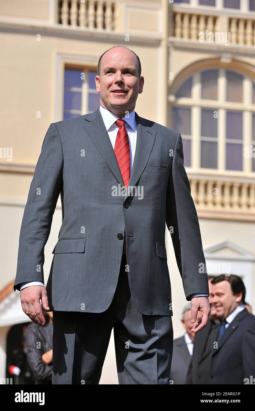 Prince Albert II of Monaco arrives for his 50th Birthday celebration in