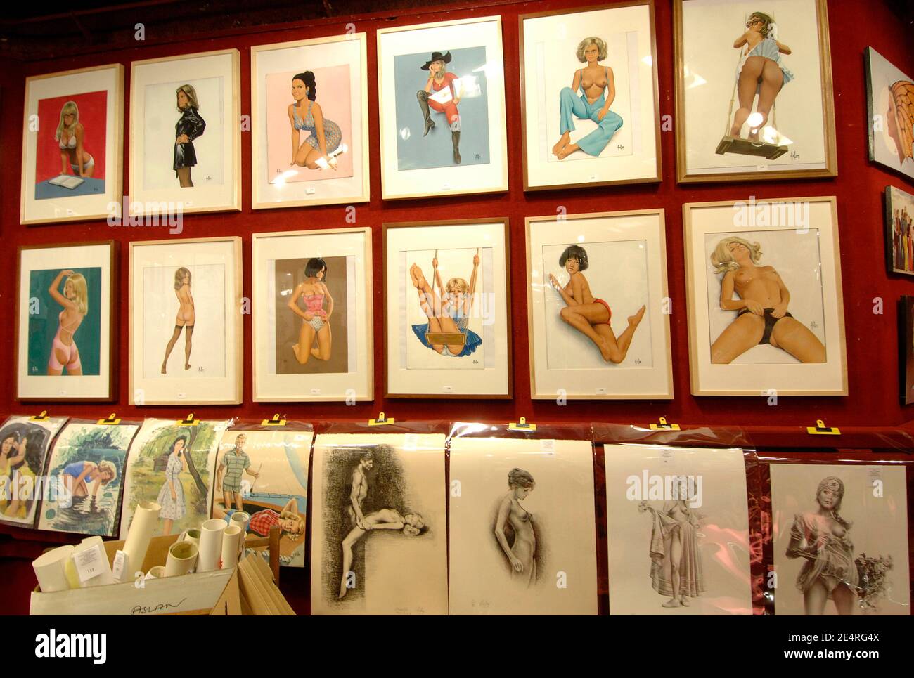 Pin Up collection by French artist Aslan, auctioned in the Hotel Drouot in  Paris, France, on March 14, 2008. Photo by Giancarlo  Gorassini/ABACAPRESS.COM Stock Photo - Alamy