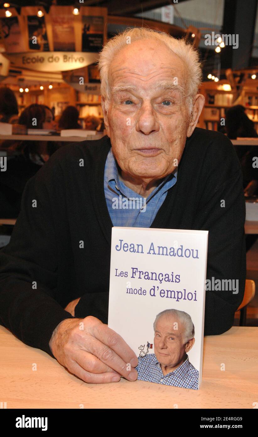 Author Jean Amadou attends the 'Salon du Livre' (Paris Book Fair) held at  the Porte de Versailles in Paris, France, on March 15, 2008. Photo by  Nicolas Khayat/ABACAPRESS.COM Stock Photo - Alamy