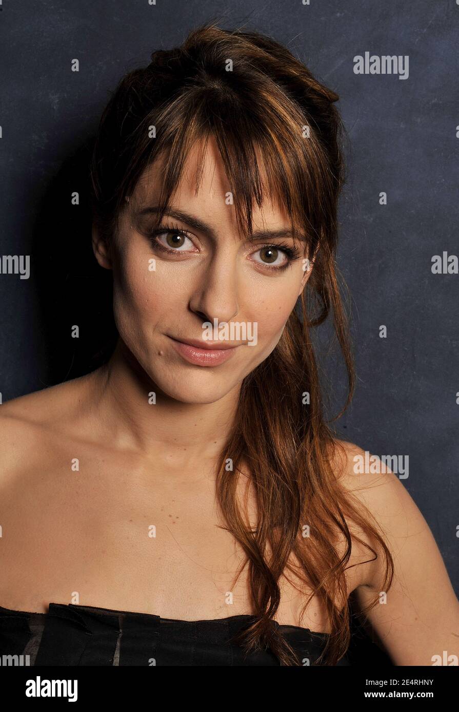 French actress Audrey Dana, winner of cinema prize 'Prix Romy Schneider 2008' poses at Royal Monceau Hotel in Paris, France on March 17, 2008 prior to the official award ceremony. Photo by Christophe Guibbaud/ABACAPRESS.COM Stock Photo