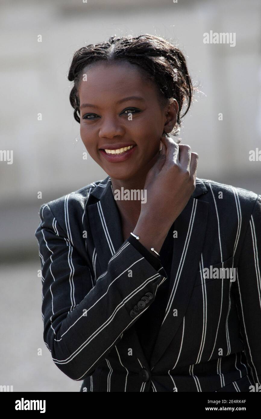 Human Rights Junior Minister Rama Yade arrives at the Elysee Palace for the weekly Ministers council, Paris, France on March 19, 2008. Photos by Mousse-Mehdi Taamallah/ABACAPRESS.COM Stock Photo