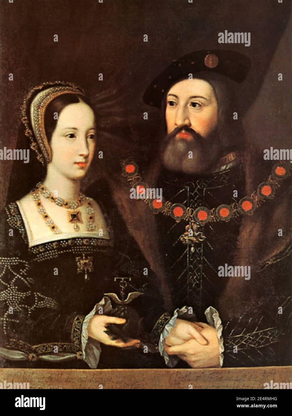 Mary Tudor and Charles Brandon original Stock Photo - Alamy