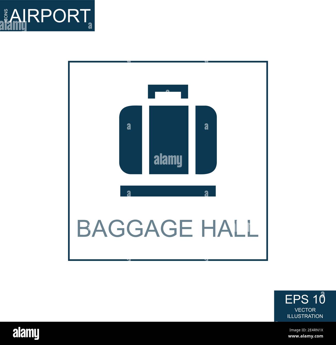 Abstract icon luggage on the theme of airport - Vector illustration Stock Vector