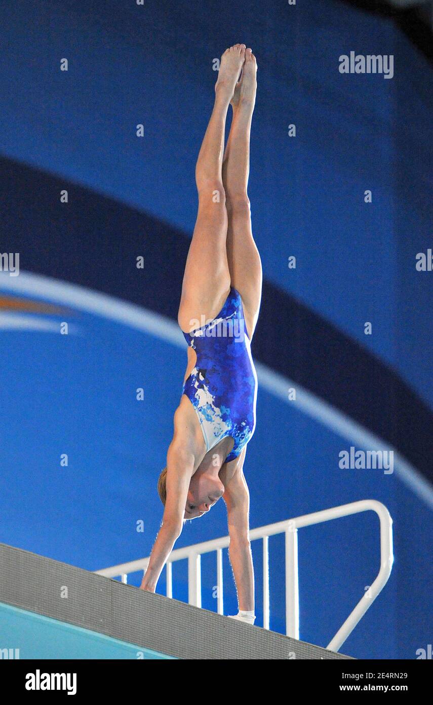 France's Audrey Labeau competes on women's 10 meters plateform final swimming during the 29th European swimming championships, in Eindhoven, Netherlands, on March 20, 2008. Photo by Nicolas Gouhier/Cameleon/ABACAPRESS.COM Stock Photo