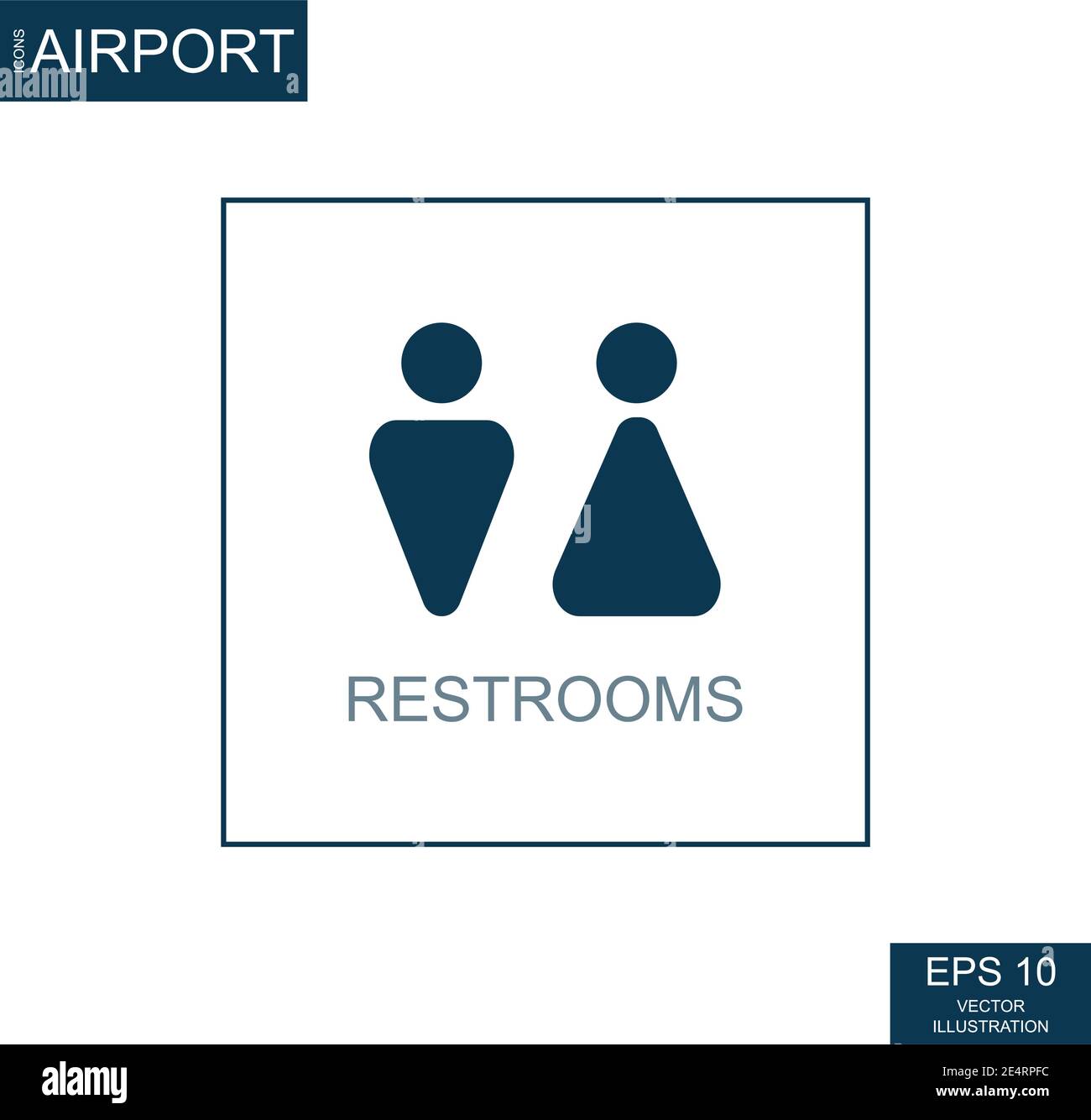 Abstract icon toilets on airport theme - Vector illustration Stock Vector