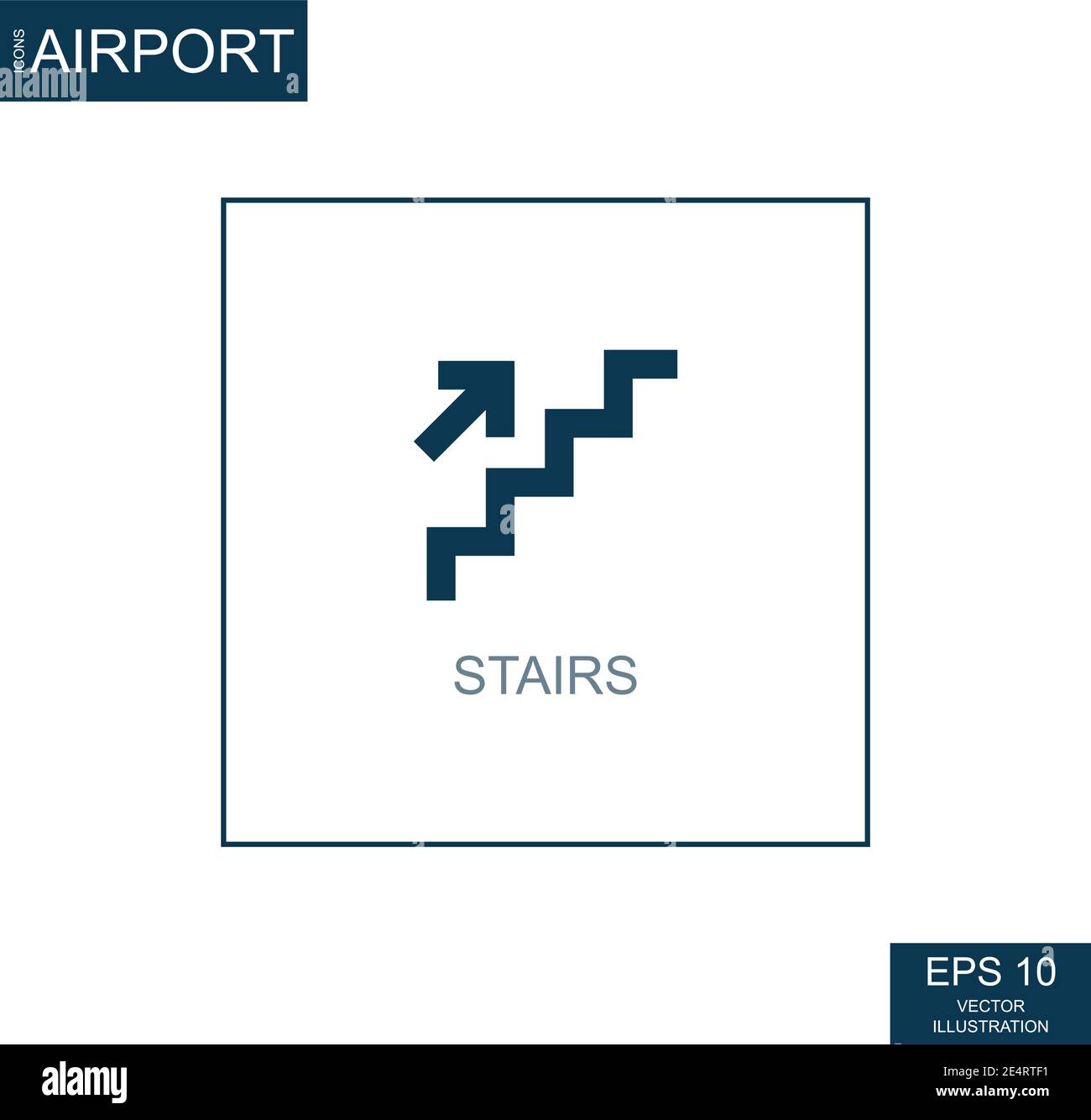 Abstract icon staircase on airport theme - Vector illustration Stock Vector