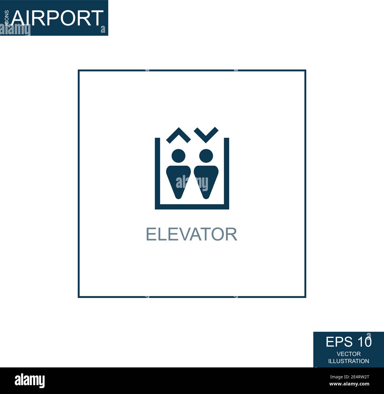 Abstract icon elevator on airport theme - Vector illustration Stock Vector