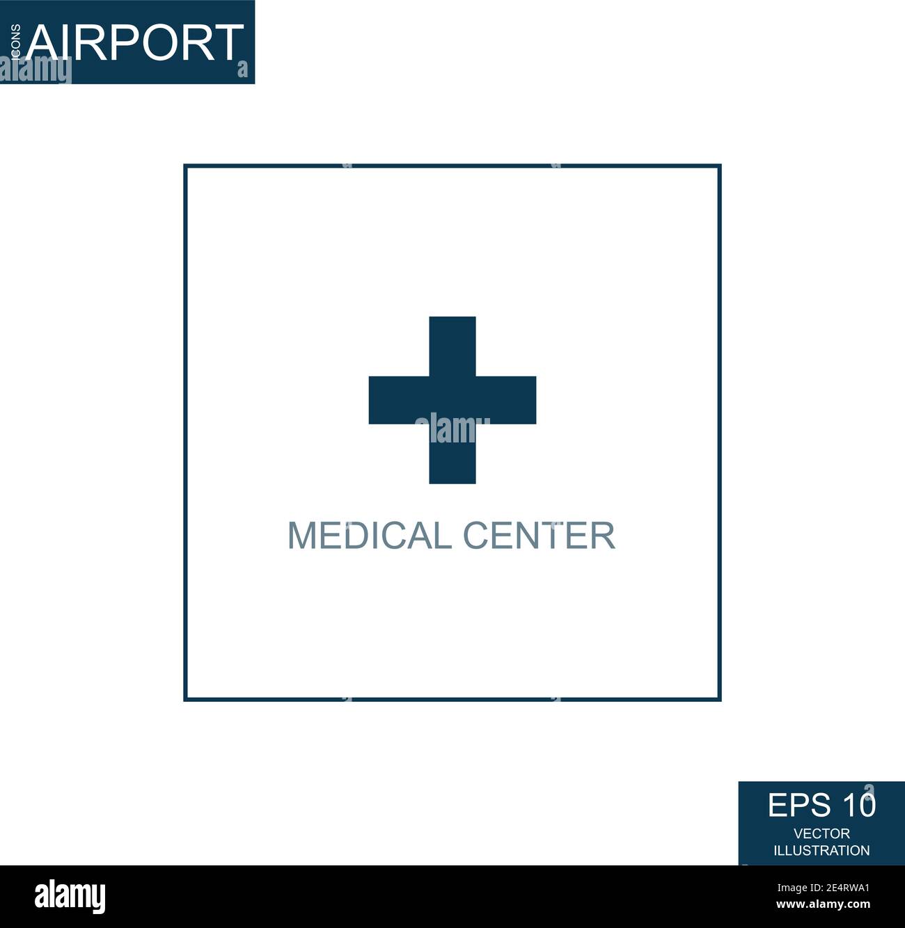 Abstract icon medical center on airport theme - Vector illustration Stock Vector