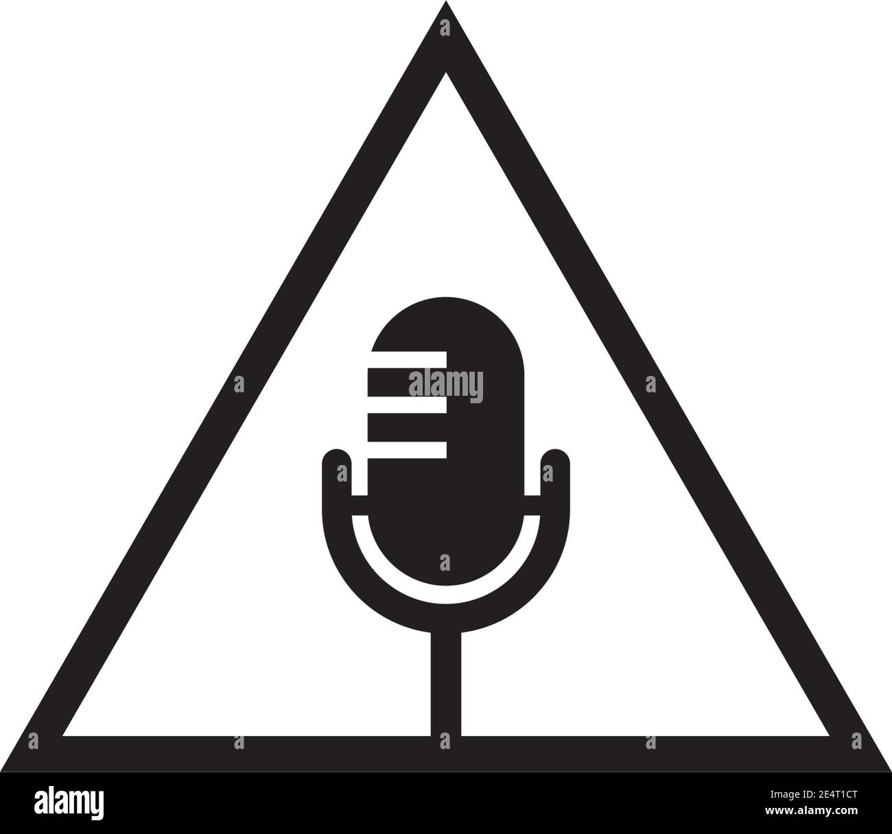 Mic icon logo design vector illustration template Stock Vector Image