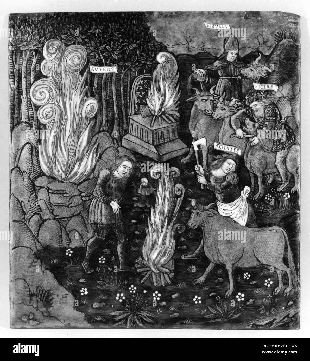 Master of the Aeneid Legend Aeneas Offers Sacrifice to the Gods of