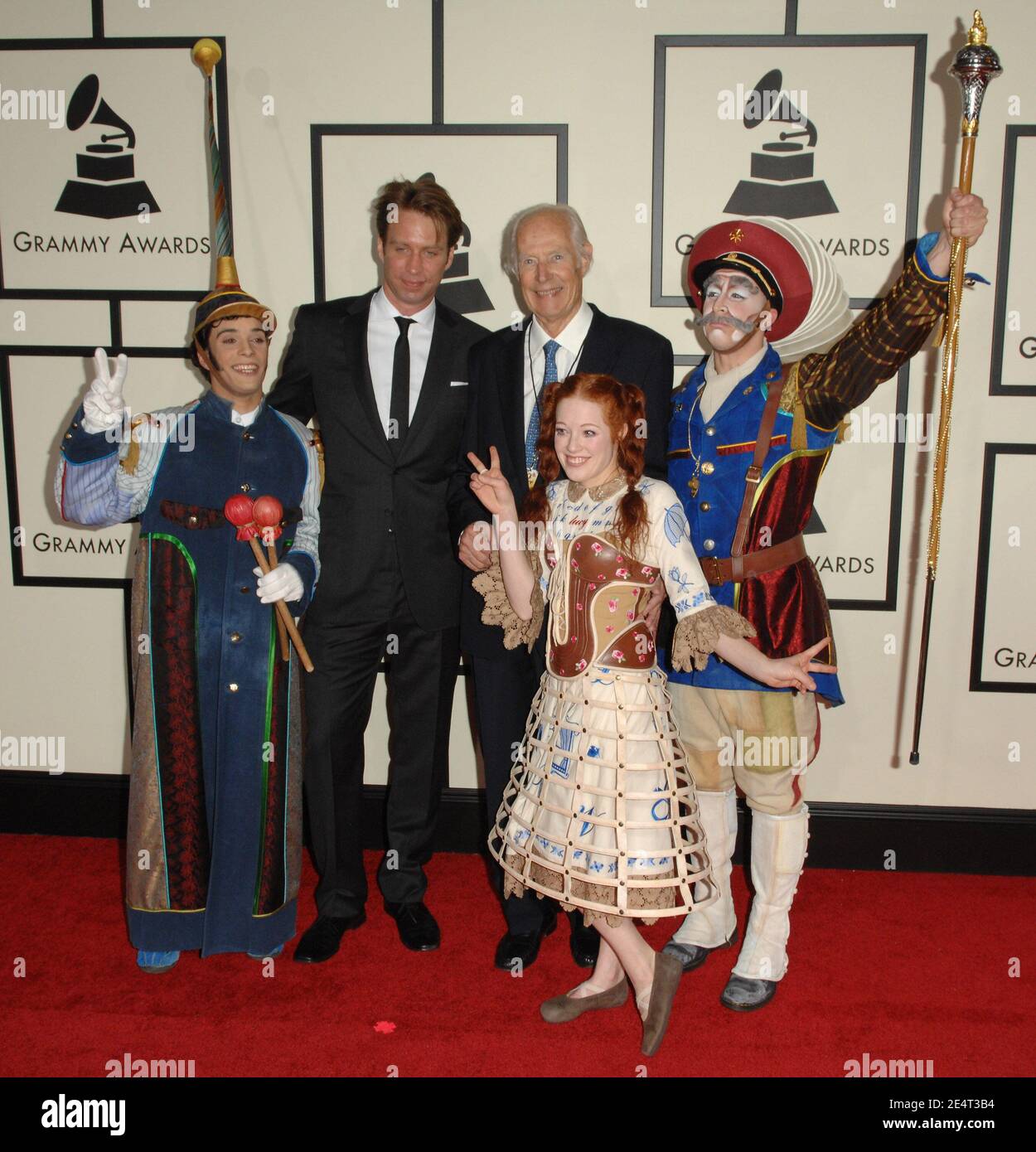 Giles Martin and George Martin attend the 50th Annual Grammy Awards held at the Staples Center. Los Angeles, february 10, 2008. (Pictured: George Martin, Giles Martin). Photo by Lionel Hahn/ABACAPRESS.COM Stock Photo