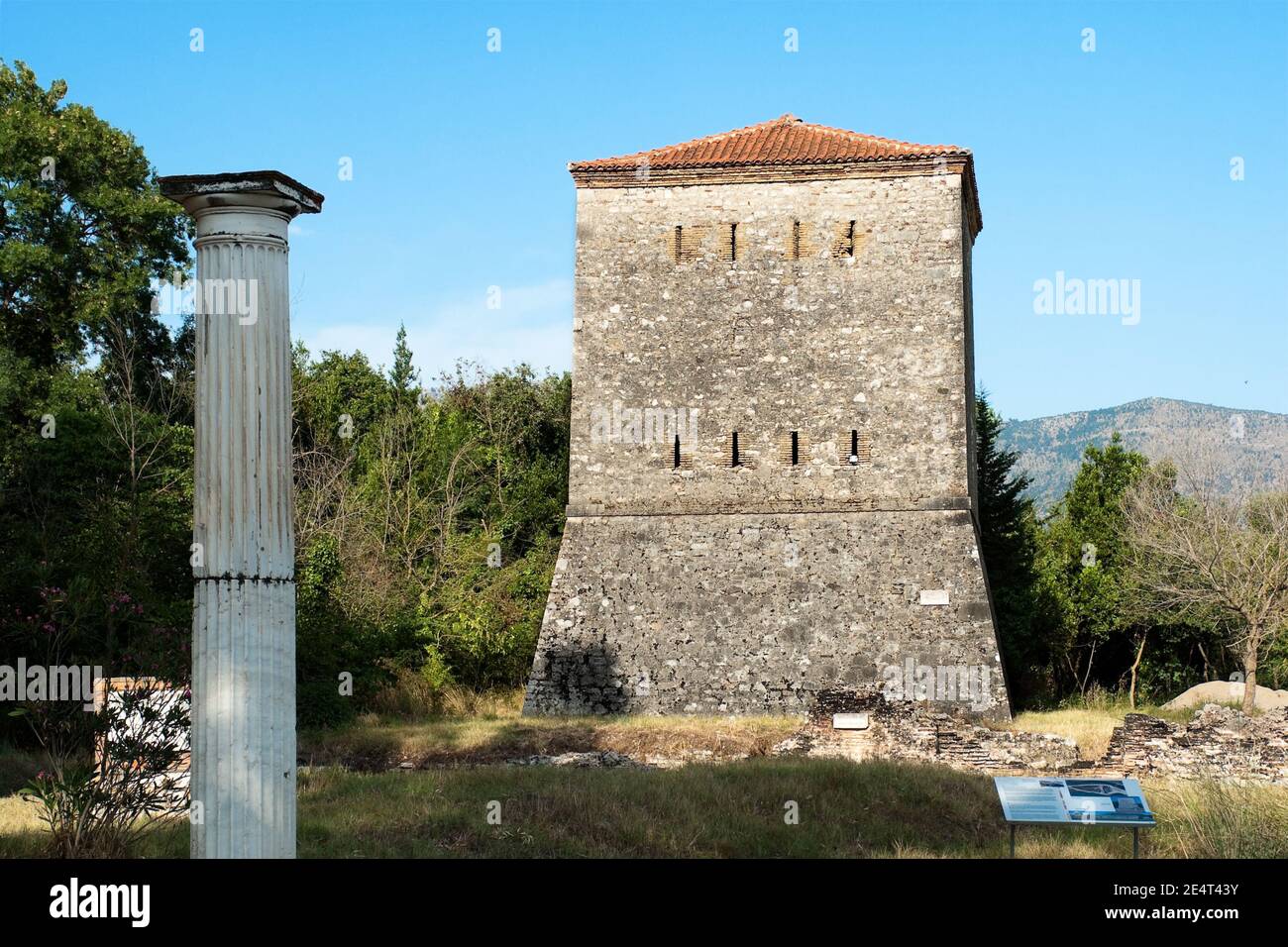 Venetian Tower in National Park of Butrint, Albania Stock Photo