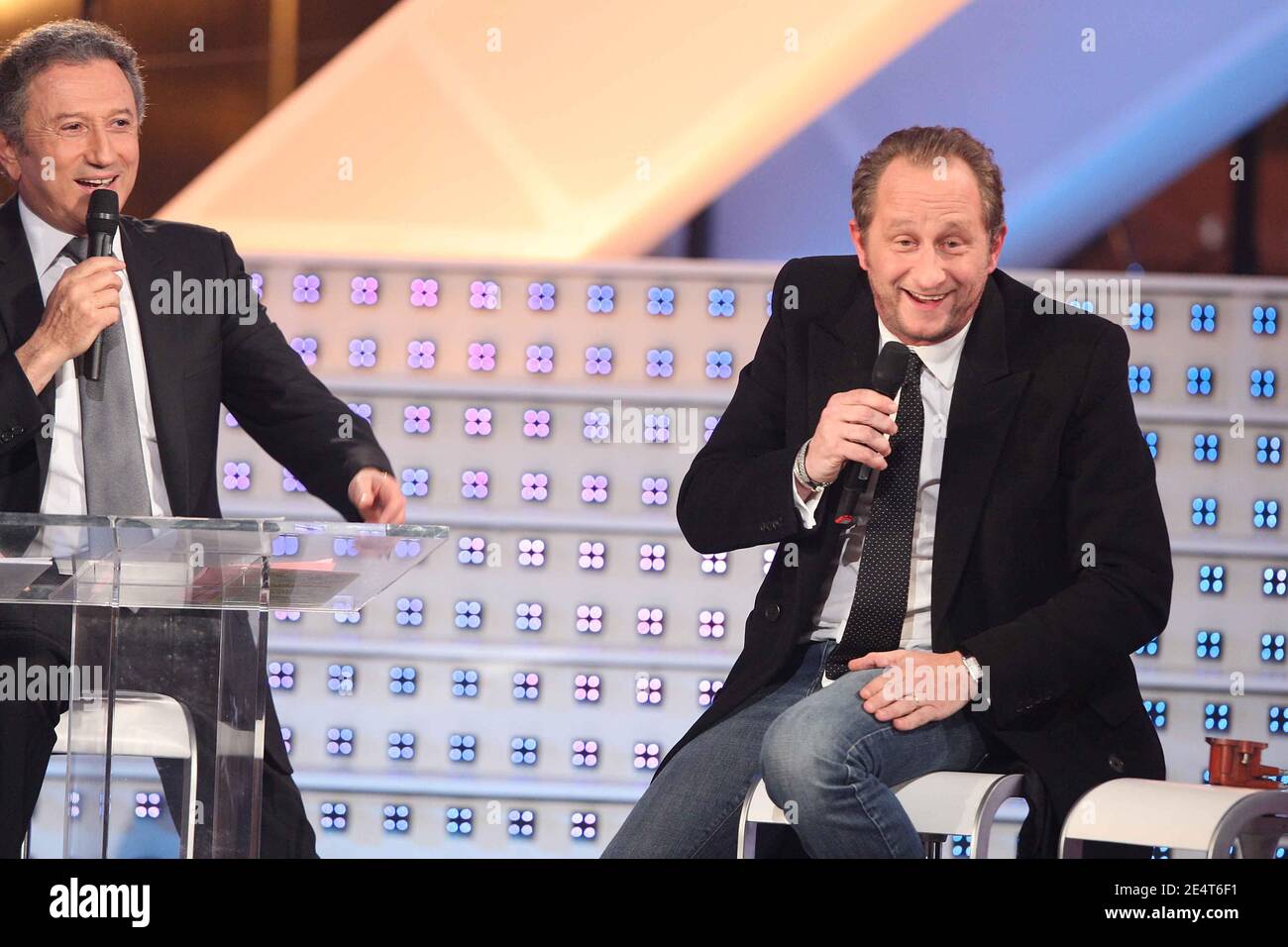 Michel Drucker and Benoit Poelvoorde at the taping of 'Tenue de soirée' on  March 15, 2008 in Brussels, Belgium. Photo by Max Colin/ABACAPRESS.COM  Stock Photo - Alamy