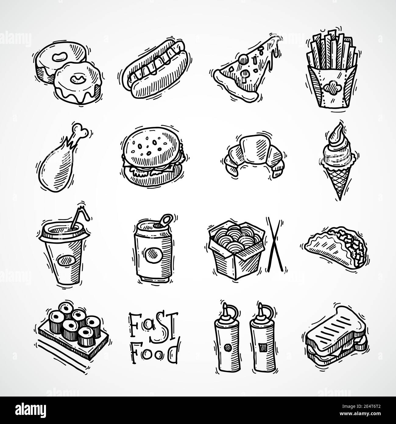 Hand drawn food sketch for menu restaurant product