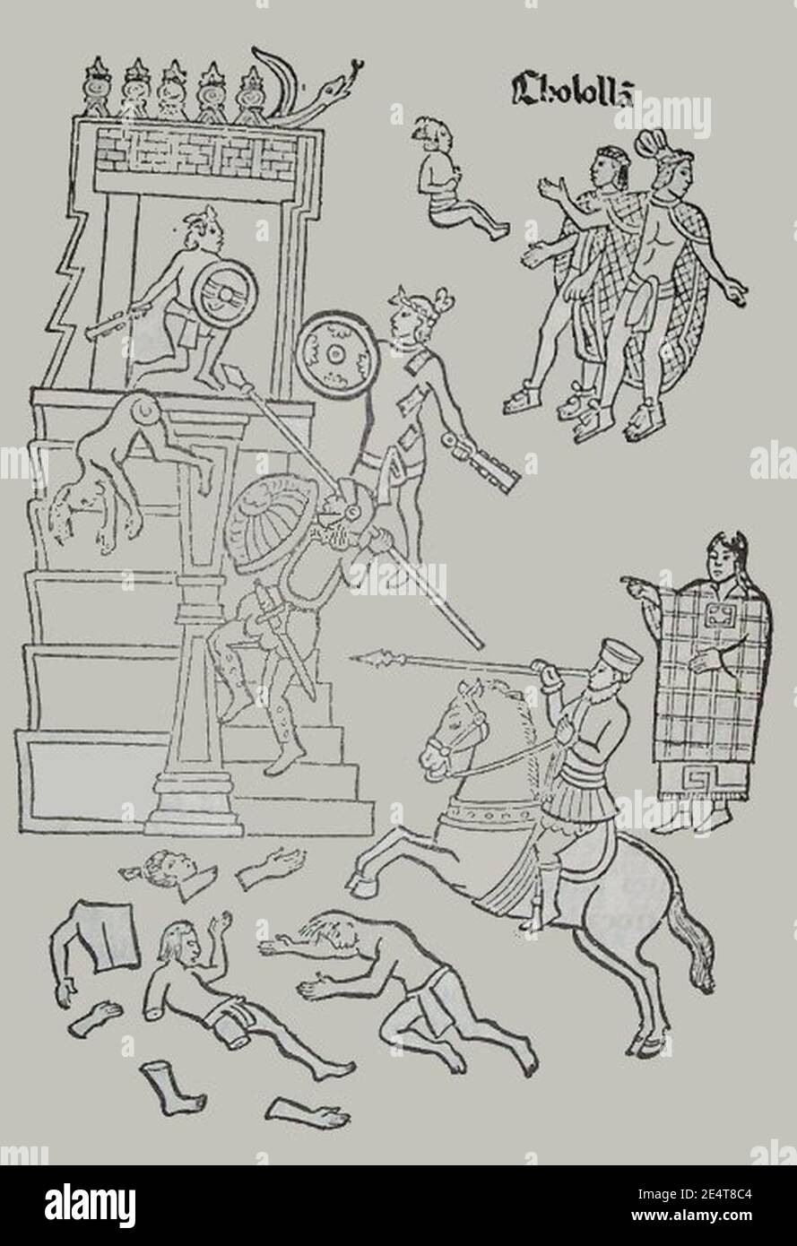 Matanza de Cholula - Lienzo de Tlaxcala Stock Photo - Alamy