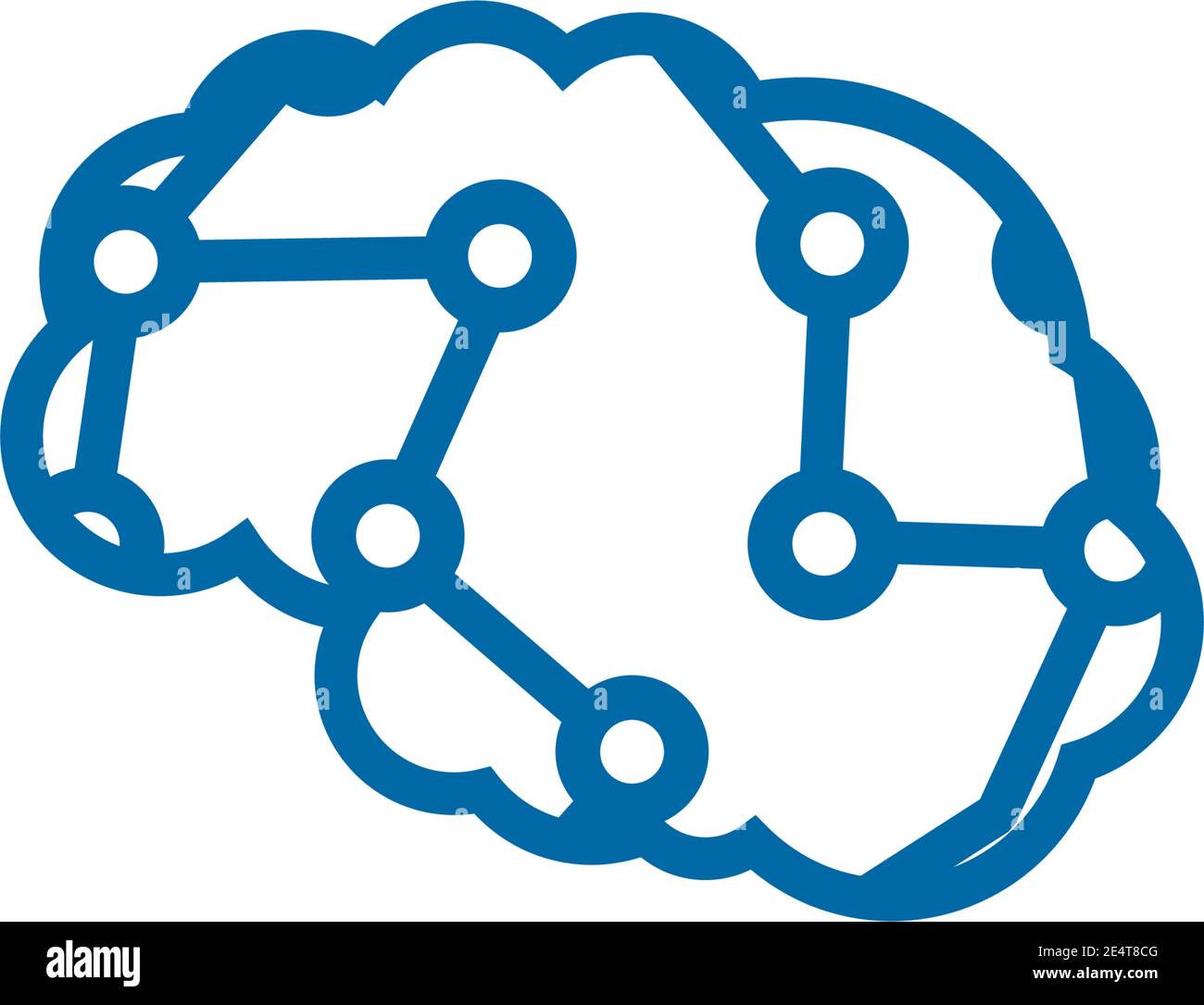 Brain illustration logo design vector template Stock Vector