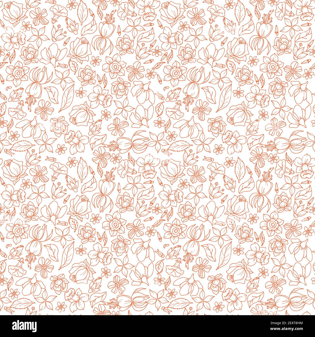 black and white floral seamless pattern for for fabric printing, scrapbook  paper, wrapping paper, textiles and fabric print. Stock Vector