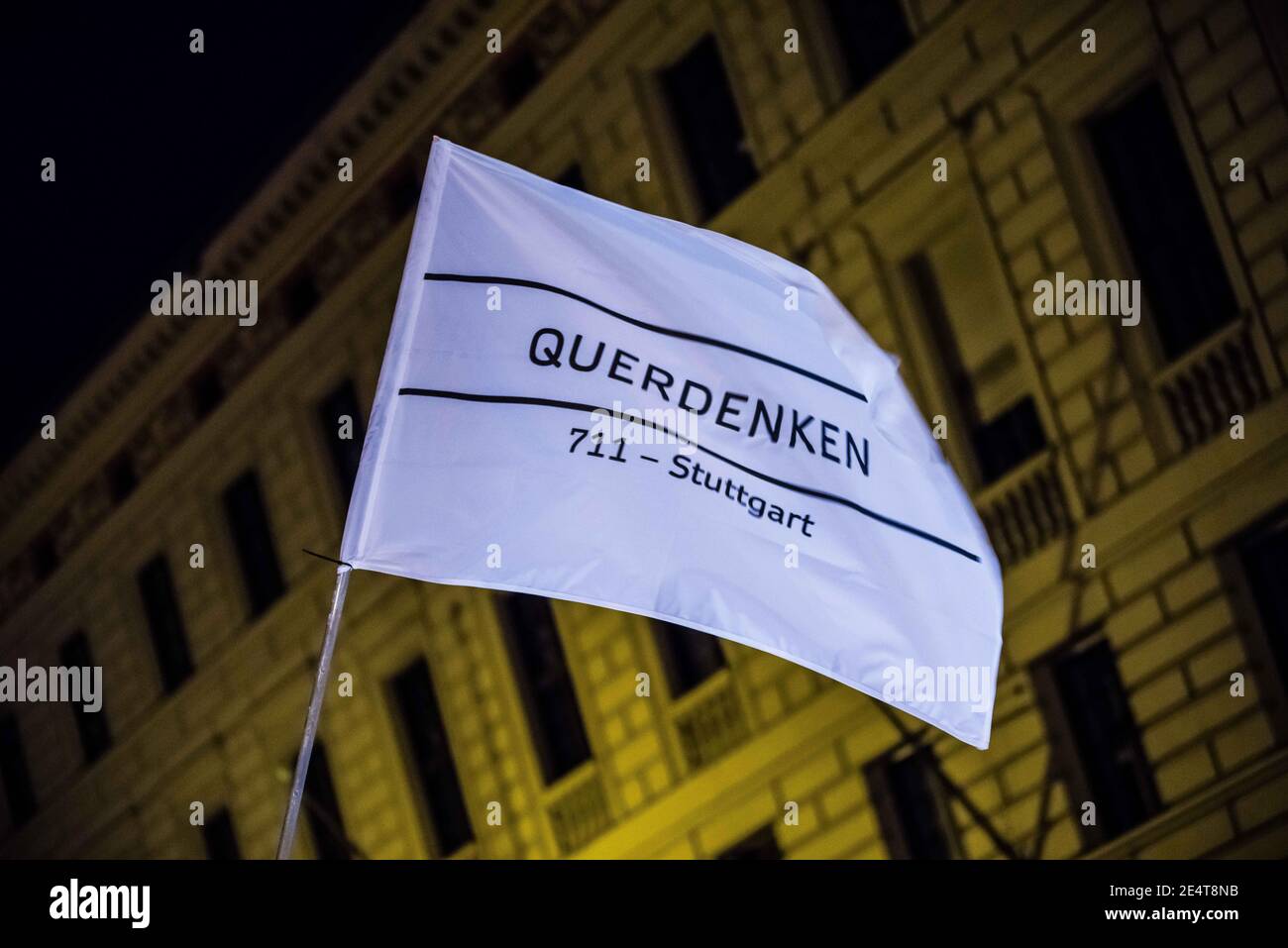 Munich Bavaria Germany 24th Jan 2021 On The Heels Of A Court Win With The Verwaltungsgerichtshof Markus Haintz Of The Querdenken Group Organized An Anti Mask Anti Anti Corona Measure Demonstration In Front Of The