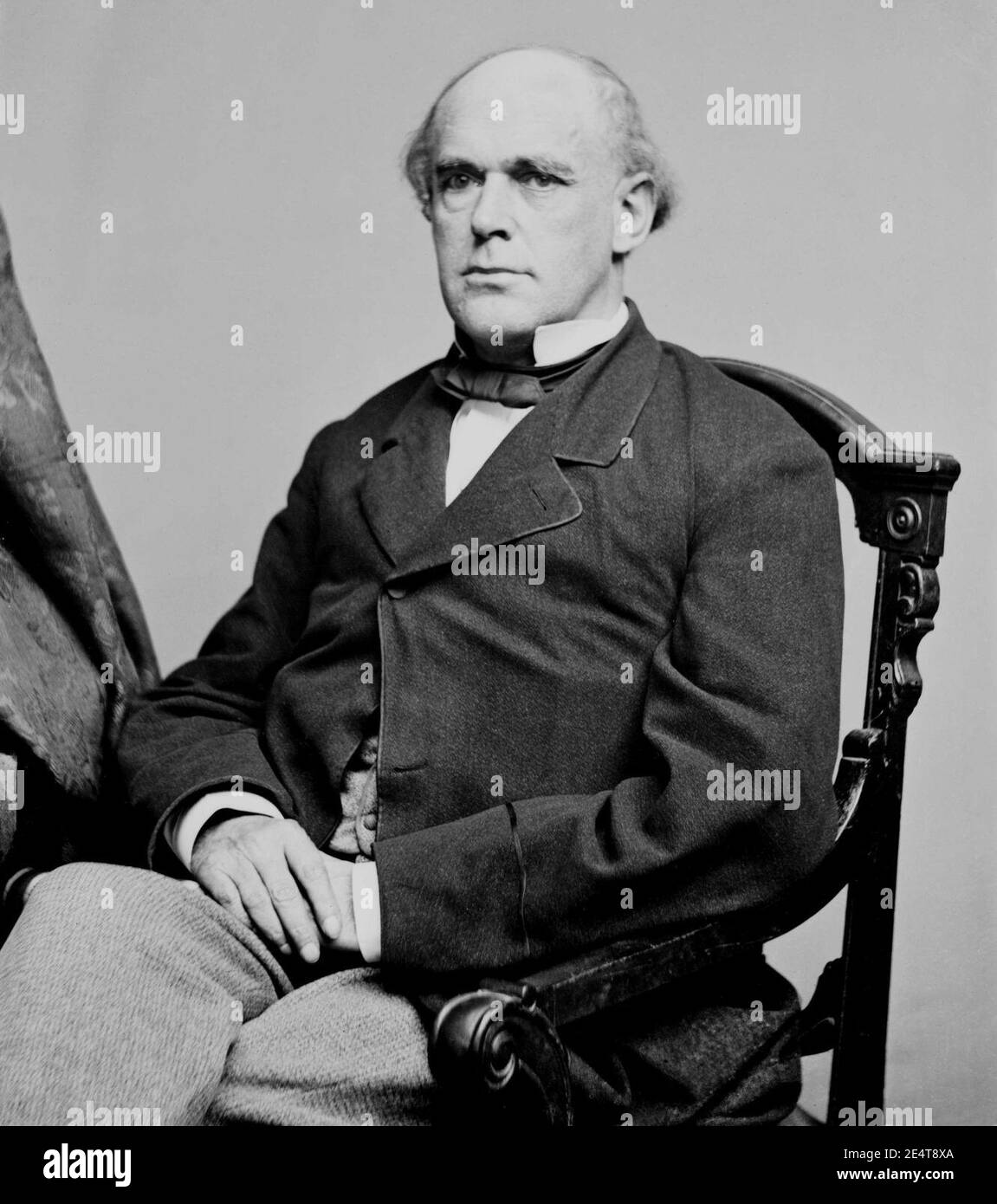 Mathew Brady, Portrait of Secretary of the Treasury Salmon P. Chase, officer of the United States government (1860 1865, full version). Stock Photo