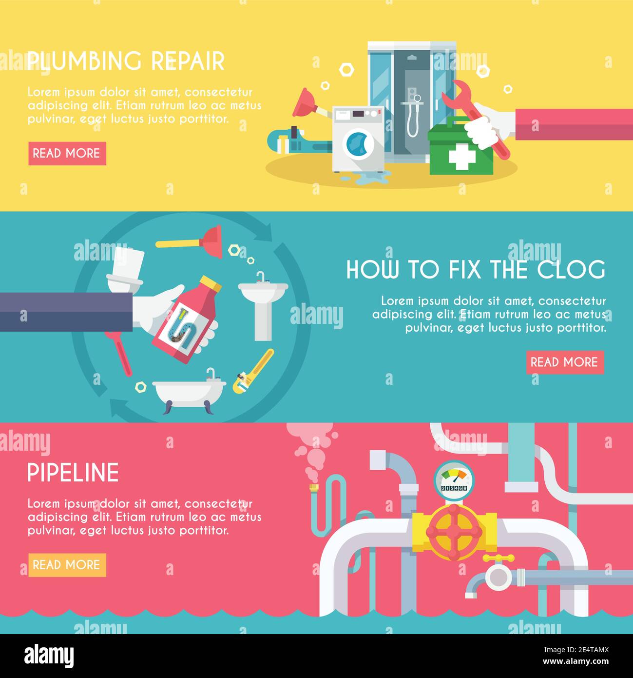 Fix clog sink Stock Vector Images - Alamy