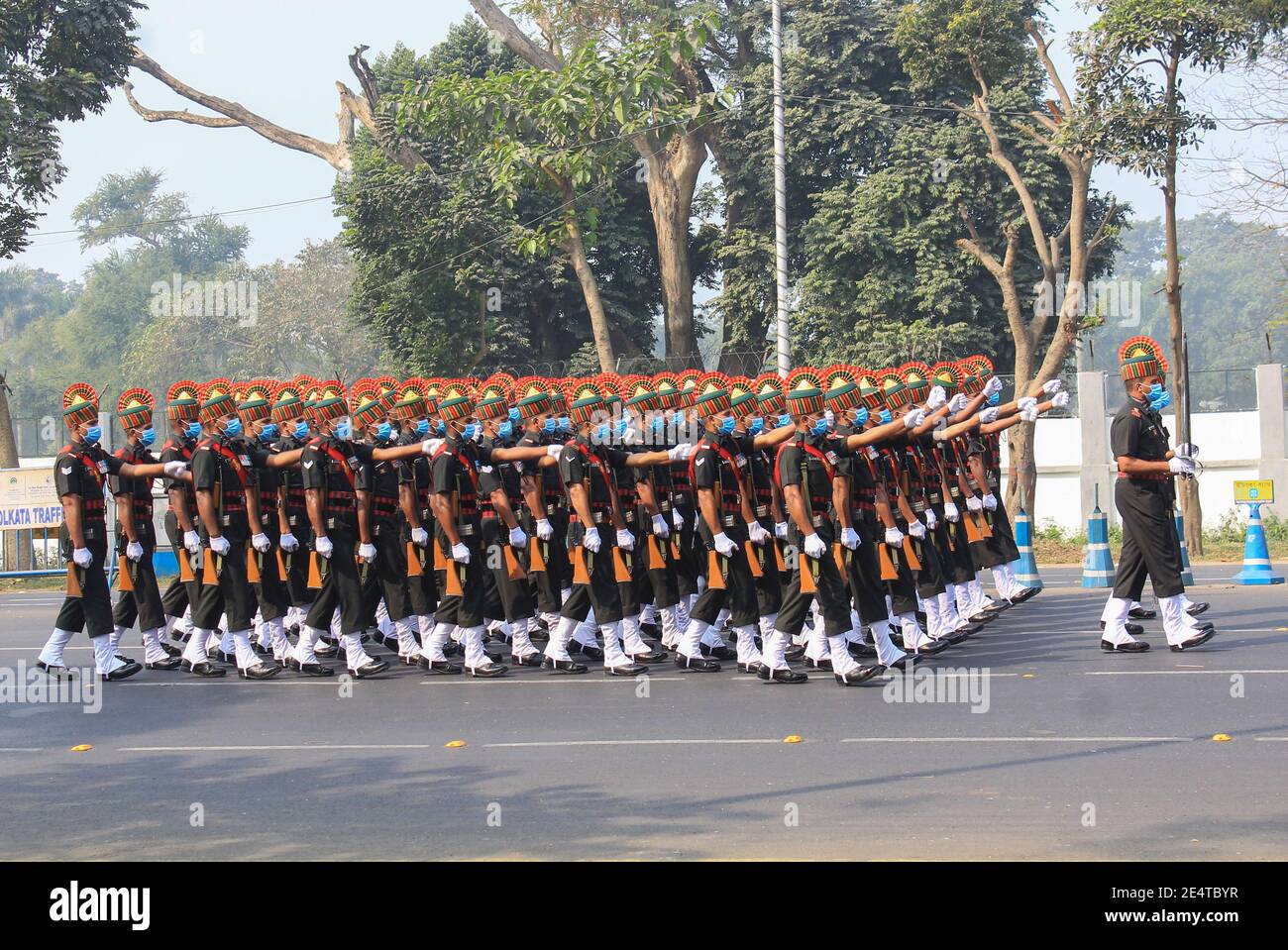 Kolkata, India. 24th Jan, 2021. The Soldiers of Bihar Regiment (Indian ...