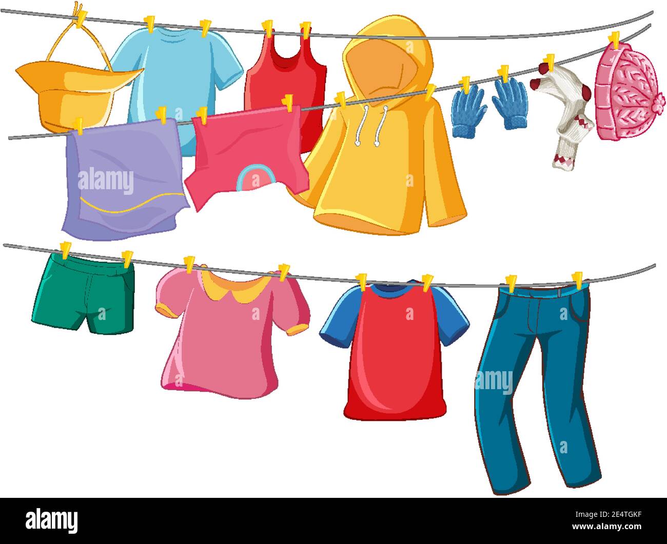 Isolated clothes on the rack display illustration Stock Vector