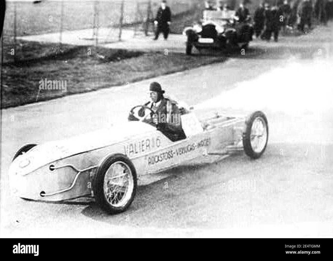 Max Valier in Rocket Car (1931). Stock Photo